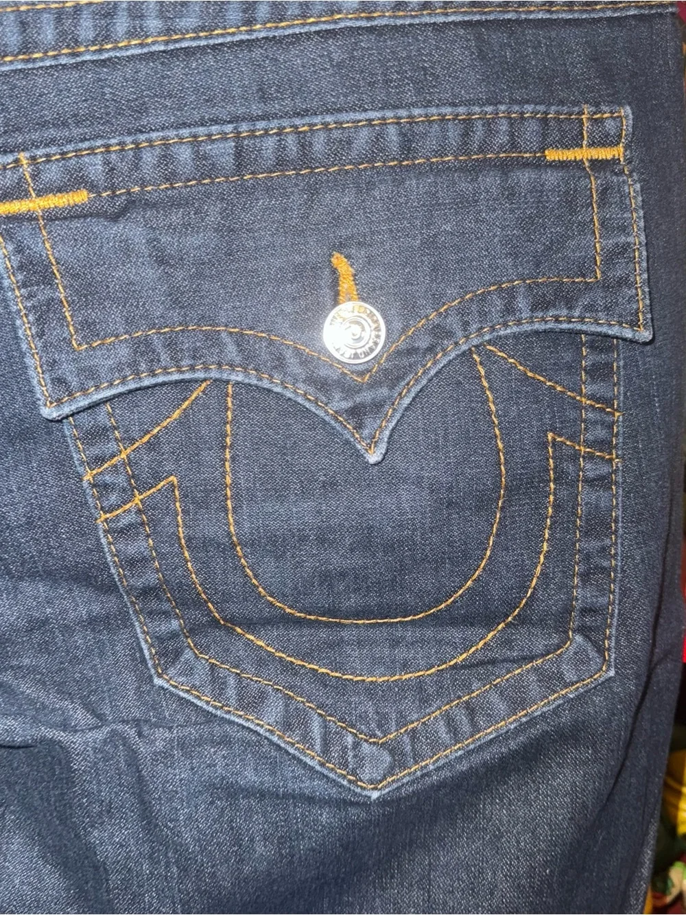 True Religion x Dark Wash Classic Straight Leg Jeans